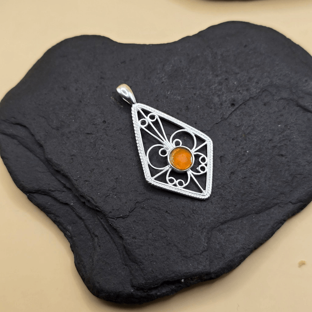 925 Sterling Silver Kite Butterfly Pendant - Scottish Seaglass