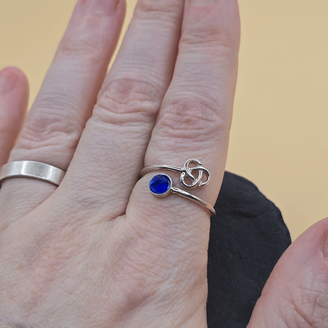 925 Sterling Silver Celtic Tides Ring with Unique Berwickshire & Scottish Seaglass