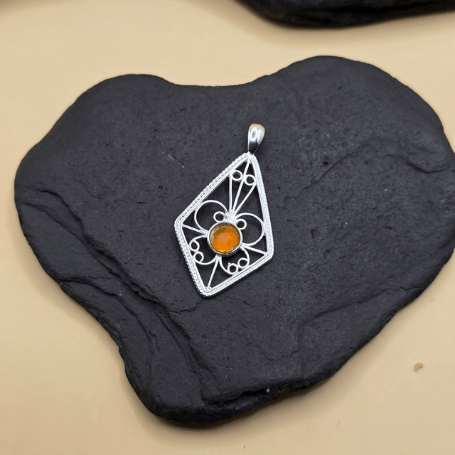 925 Sterling Silver Kite Butterfly Pendant - Scottish Seaglass