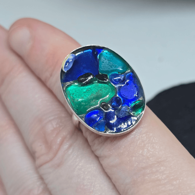 925 Sterling Silver Rock Pool Ring – One of a Kind (Size L/M)