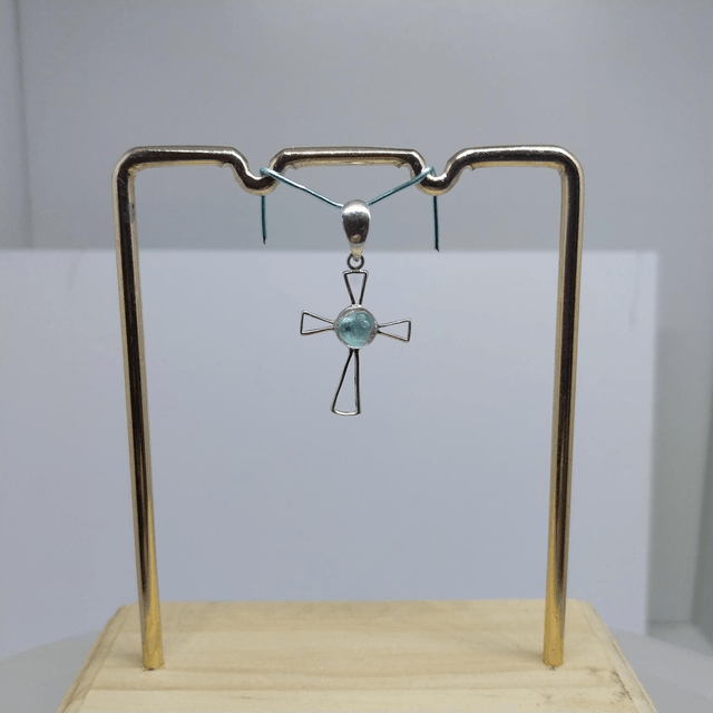 Seconds: Sterling Silver Petite Seaglass Cross Pendant