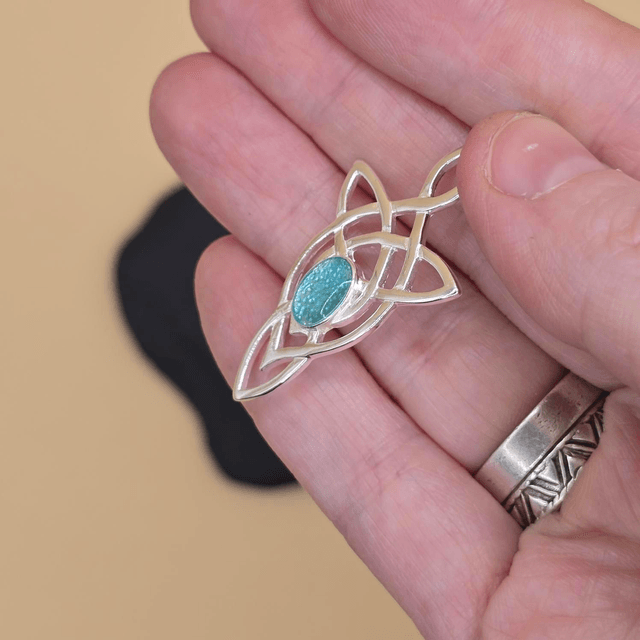 925 Elven-esque Celtic Knot Pendant with Rare Seaglass
