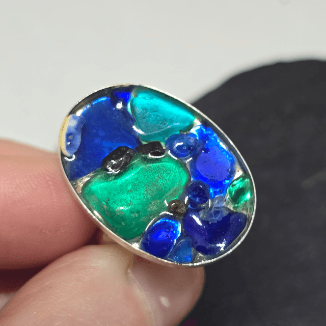 925 Sterling Silver Rock Pool Ring – One of a Kind (Size L/M)