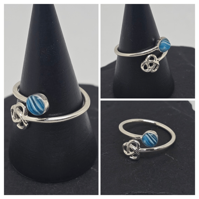 925 Sterling Silver Celtic Tides Ring with Unique Berwickshire & Scottish Seaglass
