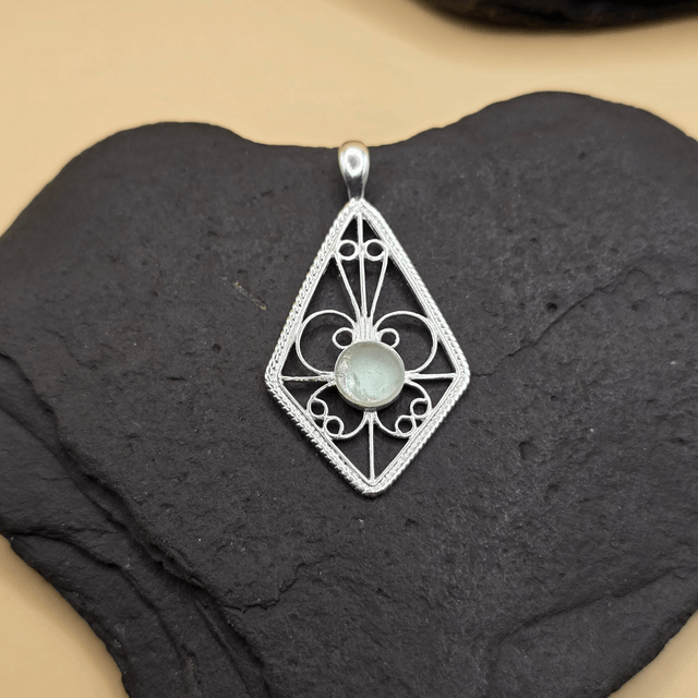 925 Sterling Silver Kite Butterfly Pendant - Scottish Seaglass