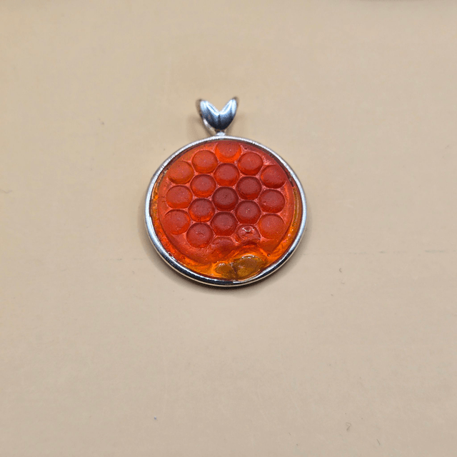 925 Ultra Rare Orange Seaglass Pendant – Sterling Silver (Dunbar Find, 25mm)