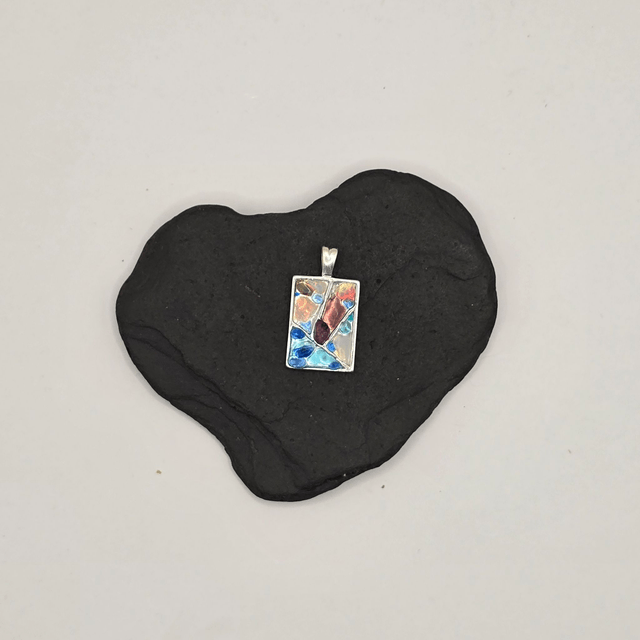 925 Limited Edition Sterling Silver Mosaic Pendant – Rare Seaglass