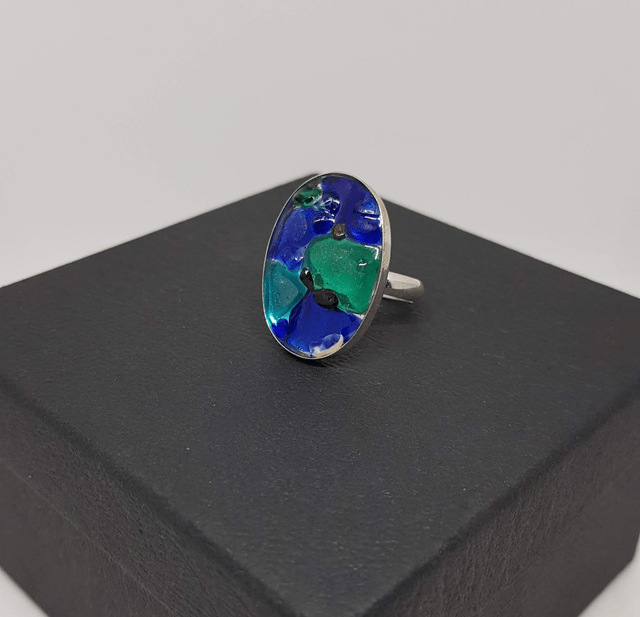 925 Sterling Silver Rock Pool Ring – One of a Kind (Size L/M)