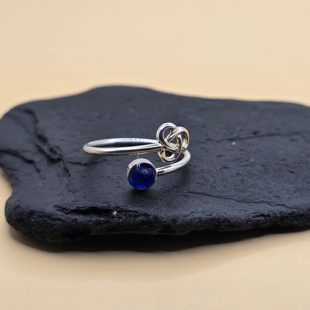 925 Sterling Silver Celtic Tides Ring with Unique Berwickshire & Scottish Seaglass
