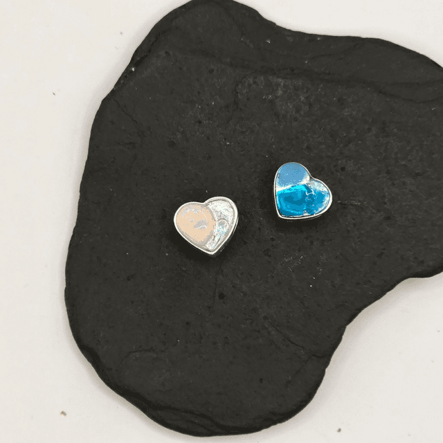 925 Rare Opalesque &amp; Aqua Seaglass Charm Sterling Silver