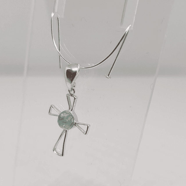 Seconds: Sterling Silver Petite Seaglass Cross Pendant